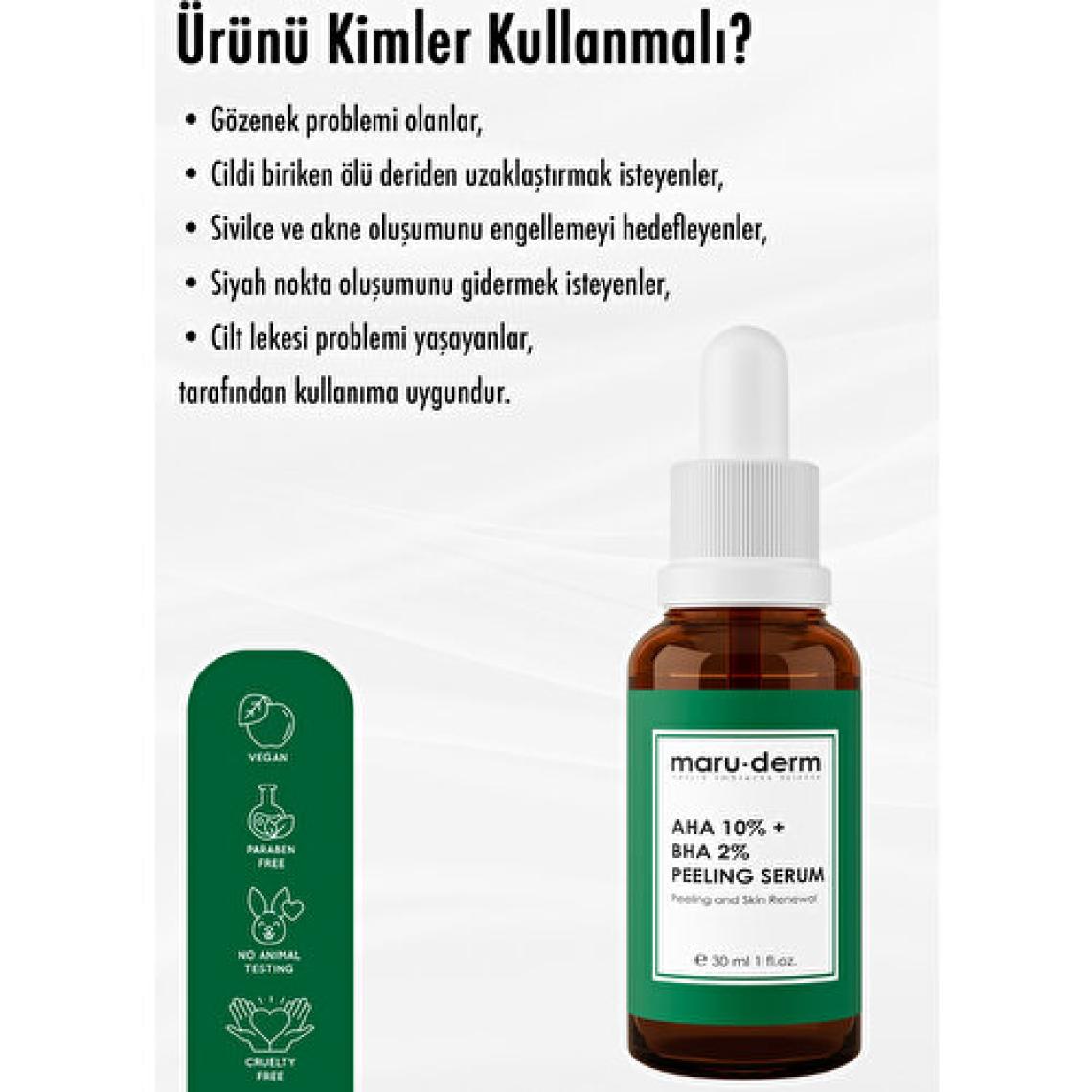 Maru.Derm Maruderm Aha %10 + Bha %2 Peeling Maske Cilt Bakım Serumu 30 ml