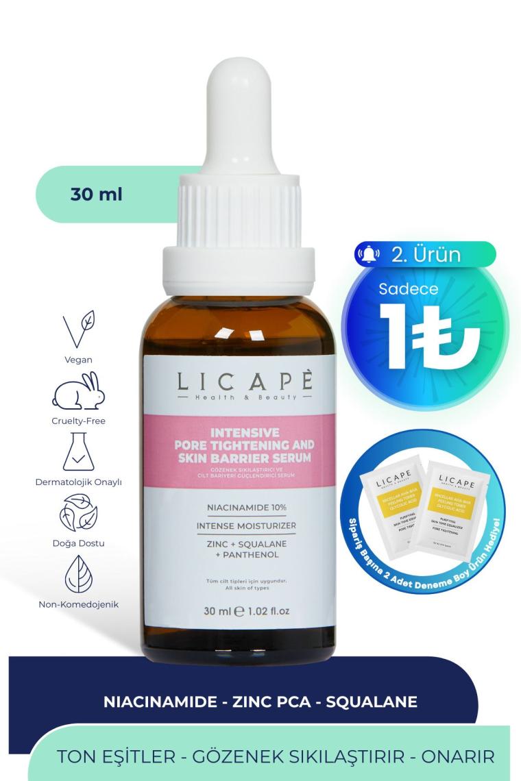Licape Gözenek Sıkılaştırıcı ve Cilt Bariyeri Güçlendirici Niacinamide %10 Serum 30ml