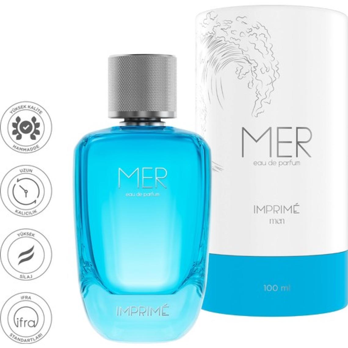 Imprime Mer EDP Erkek Parfüm, Marin-Fresh, Deniz, Bergamot, Nilüfer, Paçuli, Sandal Ağacı, 100ml