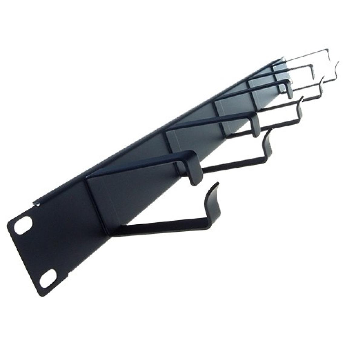 Kastap 1U 19'' kancalı yatay metal organizer, kablo düzenleyici
