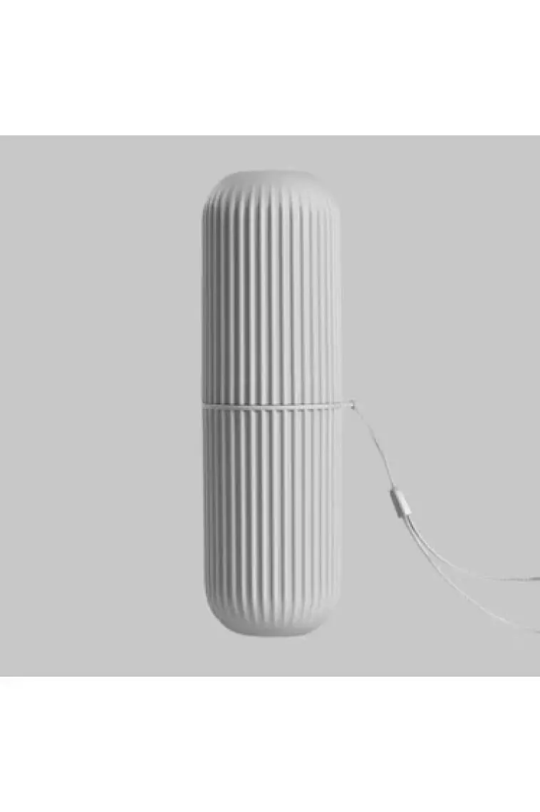 Ecoform Çok Amaçlı Seyahat Tipi Diş Fırçası Kabı Makyaj Malzemesi Saklama Kutusu Gri Renk