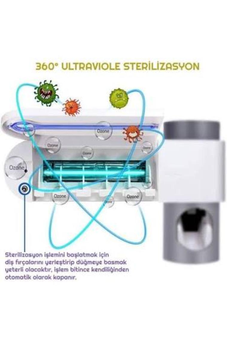 Exeo Antibakteriyel 3in1 Diş Fırçası ve Macun Tutucu Uv Sterilize
