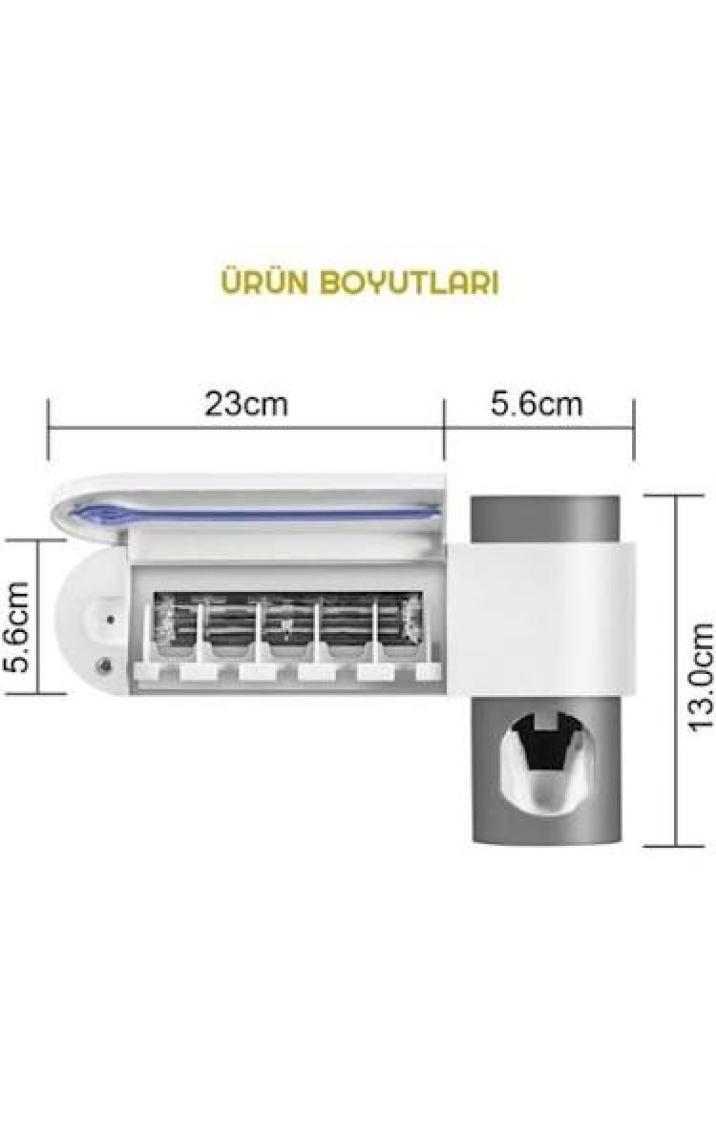 Exeo Antibakteriyel 3in1 Diş Fırçası ve Macun Tutucu Uv Sterilize