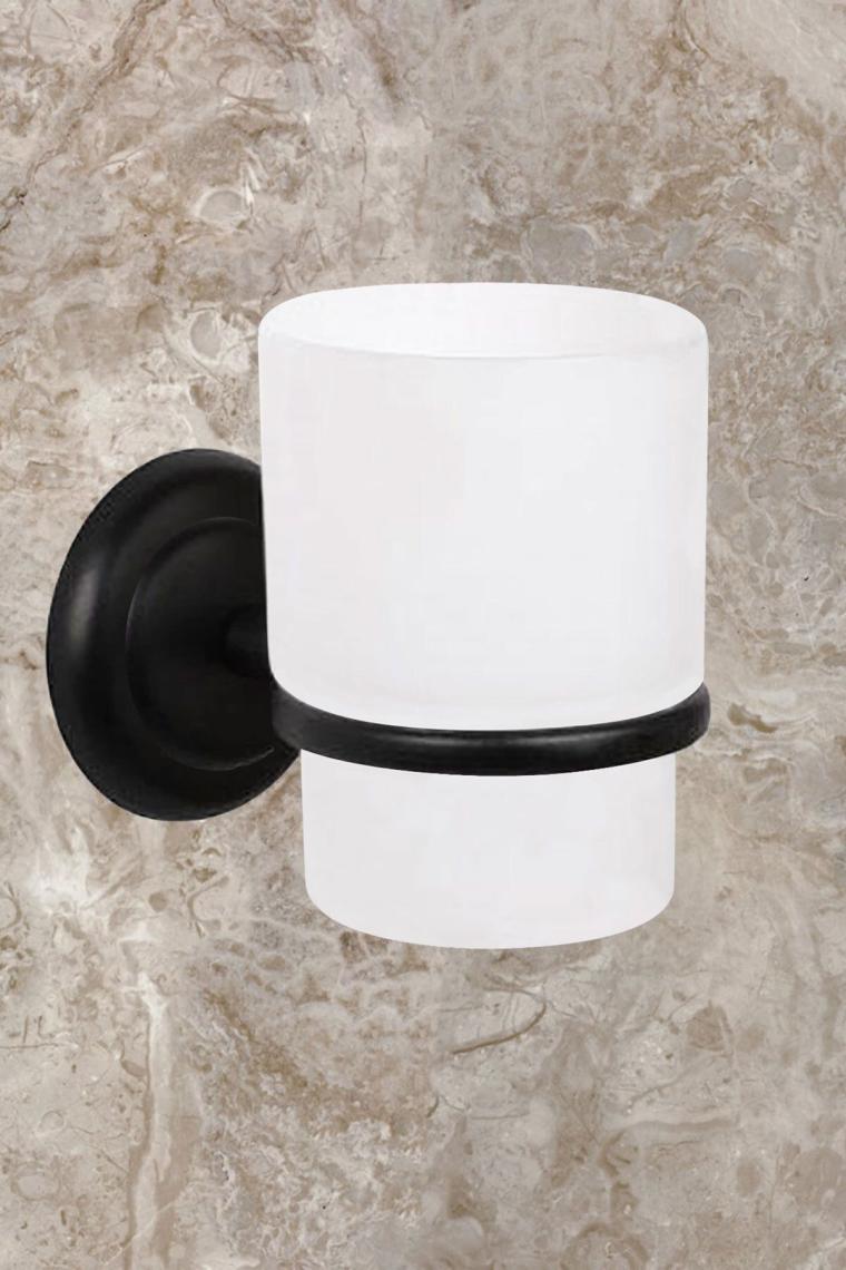 Diş Fırçalık Yapışkanlı Banyo Diş Fırçası Kabı Kutusu Siyah