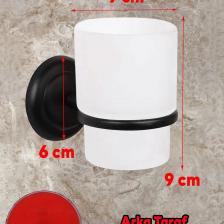 Diş Fırçalık Yapışkanlı Banyo Diş Fırçası Kabı Kutusu Siyah