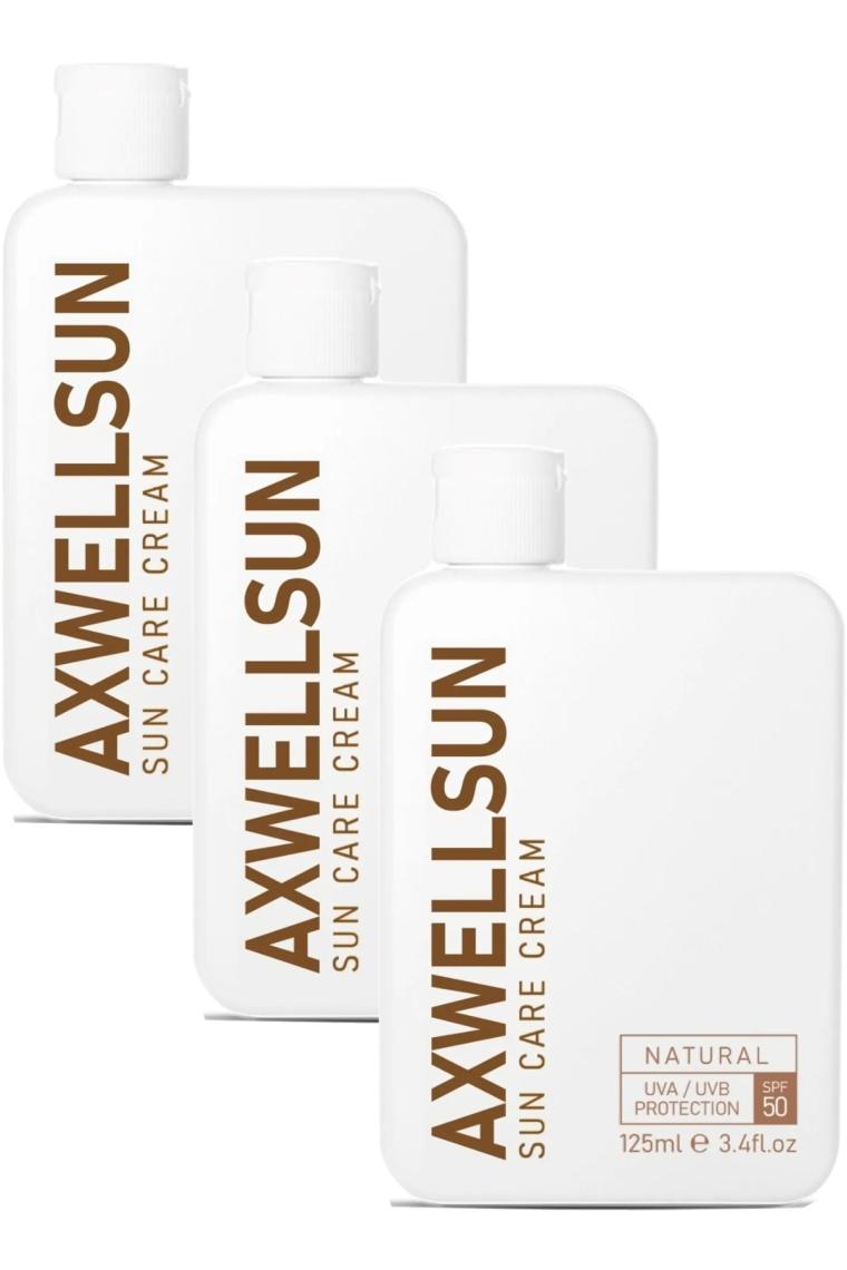 Axwell 3'lü Fırsat Paketi 50 Spf+Yüksek Koruma Güneş Kremi Leke Karşıtı Nemlendirici Makyaj Baz Altı 125ML