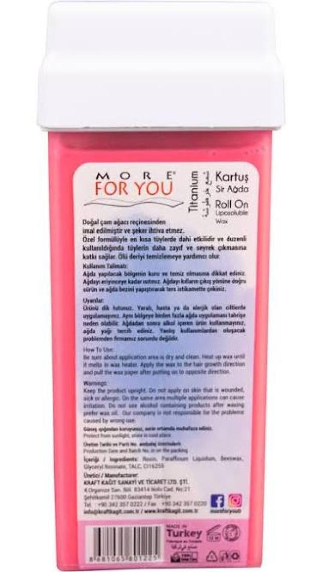 More For You  Bitkisel Kartuş Sir Ağda Titantum ( Pembe ) 100 ml