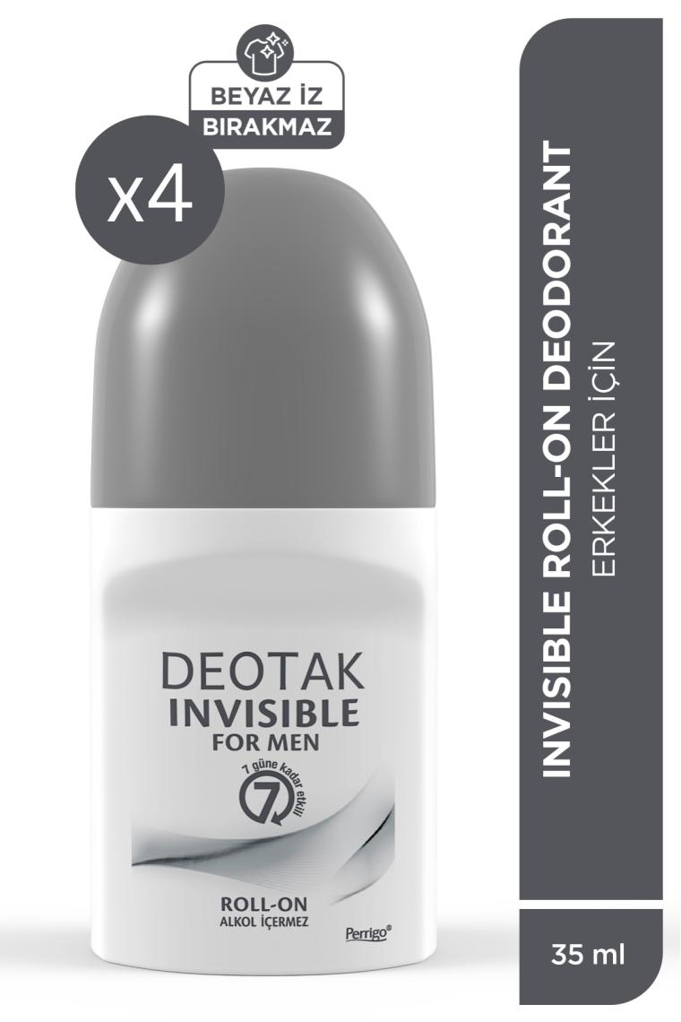 Deotak Invısıble For Men Roll-On Deodorant 35 ml x 4