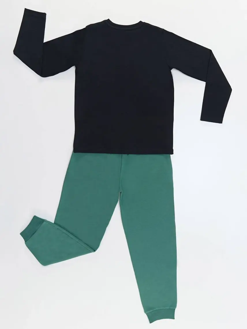 Denokids Astronot Timsah Erkek Çocuk T-Shirt Pantolon Takım