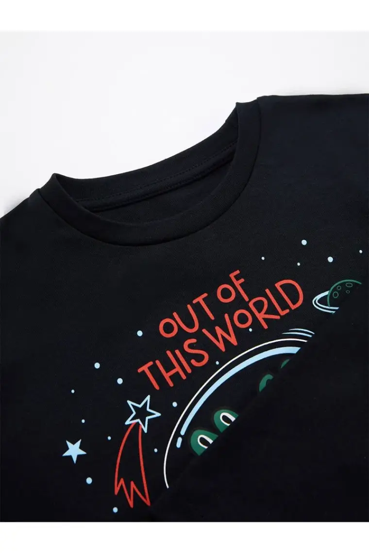 Denokids Astronot Timsah Erkek Çocuk T-Shirt Pantolon Takım