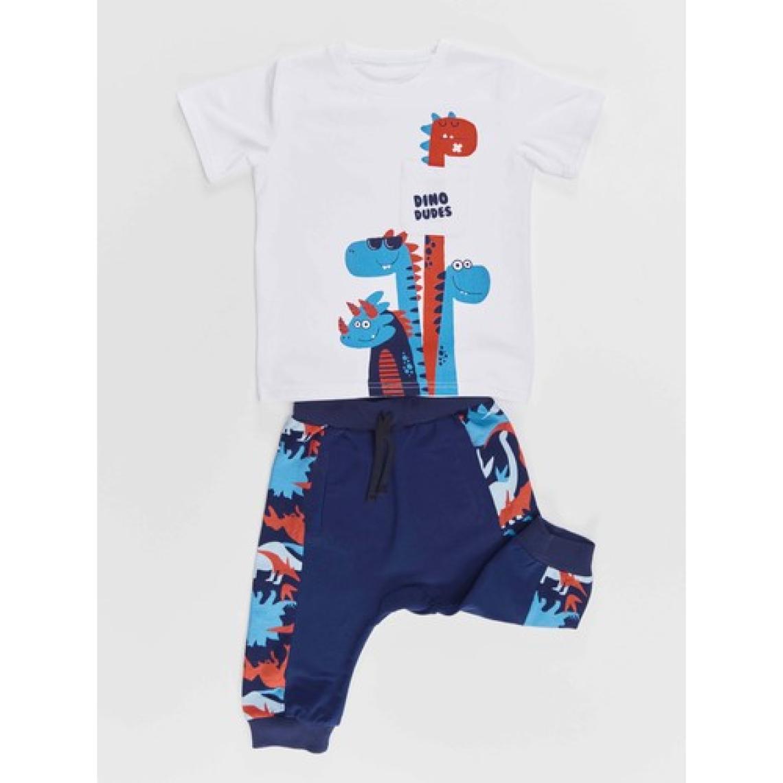 Denokids Dino Dudes Erkek Çocuk T-shirt Kapri Şort Takım