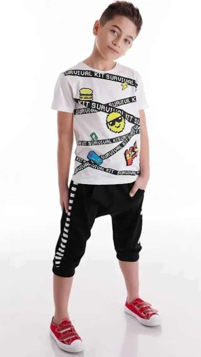MSHB&G Survival Erkek Çocuk T-shirt Kapri Şort Takım