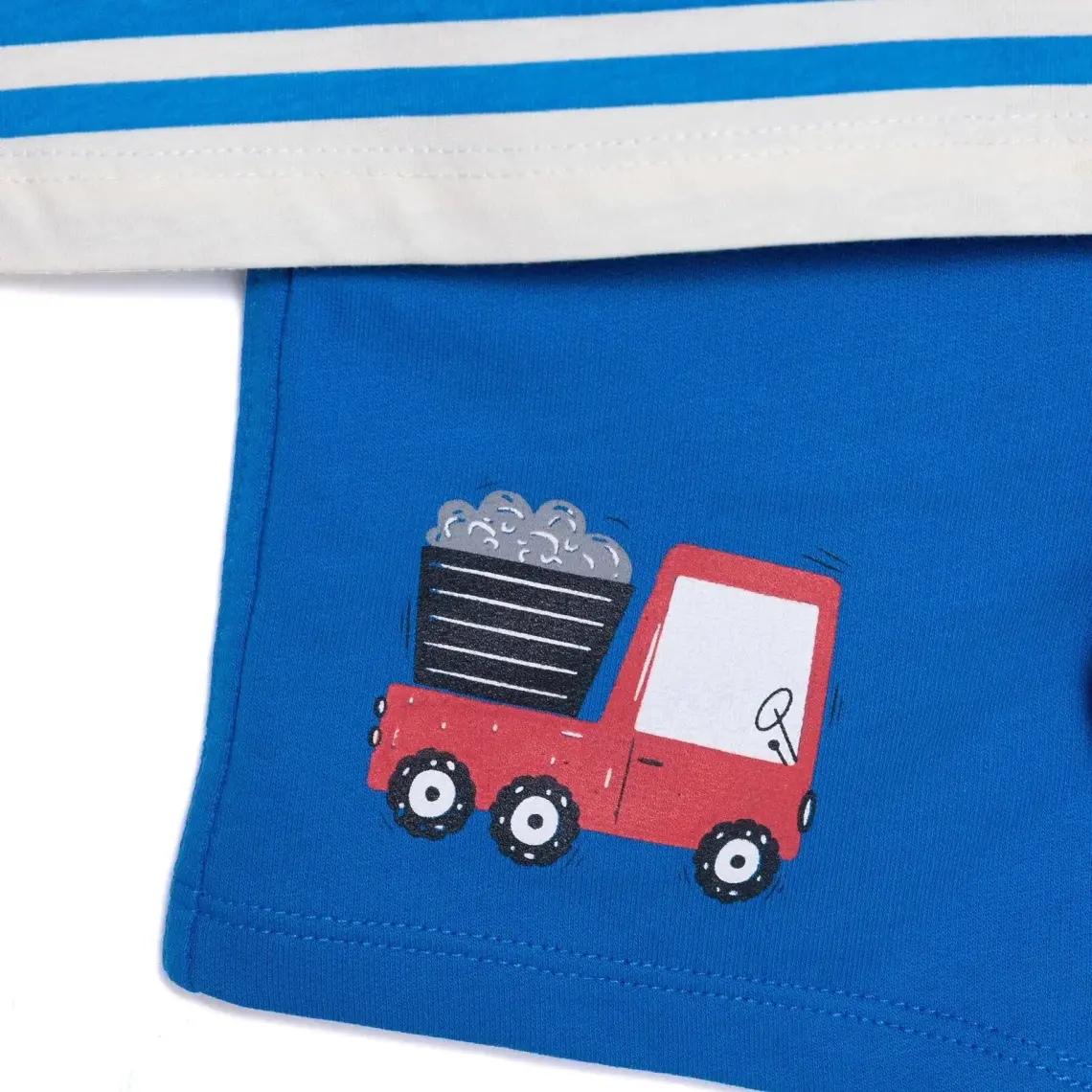 Hellobaby Cars&roads Erkek Kamyon Baskılı Tshirt-Şort Erkek Bebek
