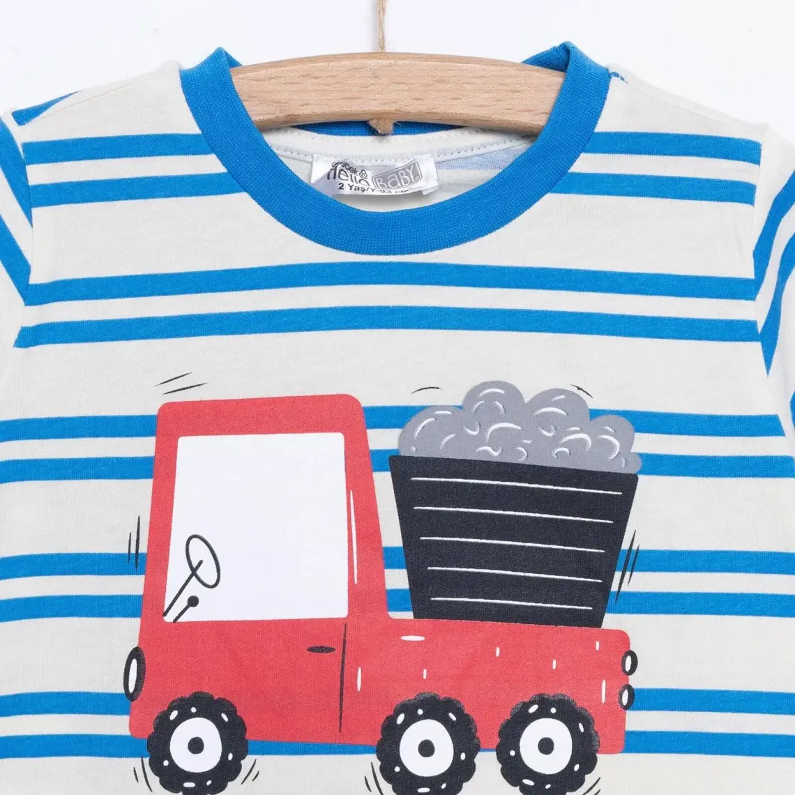 Hellobaby Cars&roads Erkek Kamyon Baskılı Tshirt-Şort Erkek Bebek