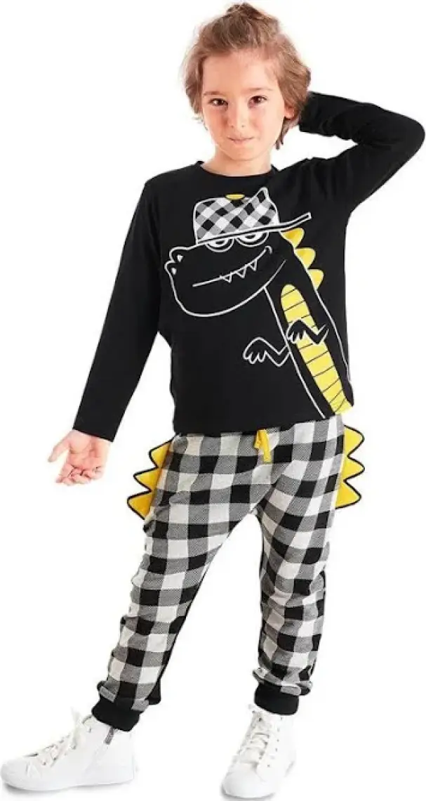 Denokids Rap Dino Erkek Çocuk Pantolon Takım