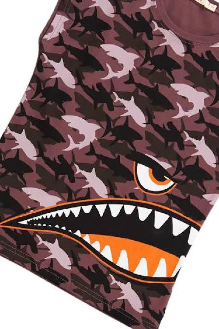 MSHB&G Monster Shark Erkek Çocuk T-shirt Kapri Şort Takım