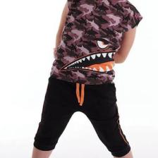 MSHB&G Monster Shark Erkek Çocuk T-shirt Kapri Şort Takım