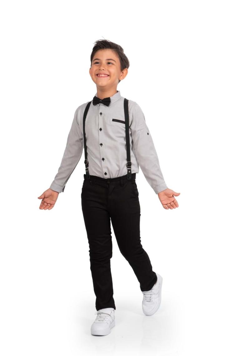 Mnk Baby & Kids Oxford Gömlek Uzun Pantolon Erkek Çocuk Takımı