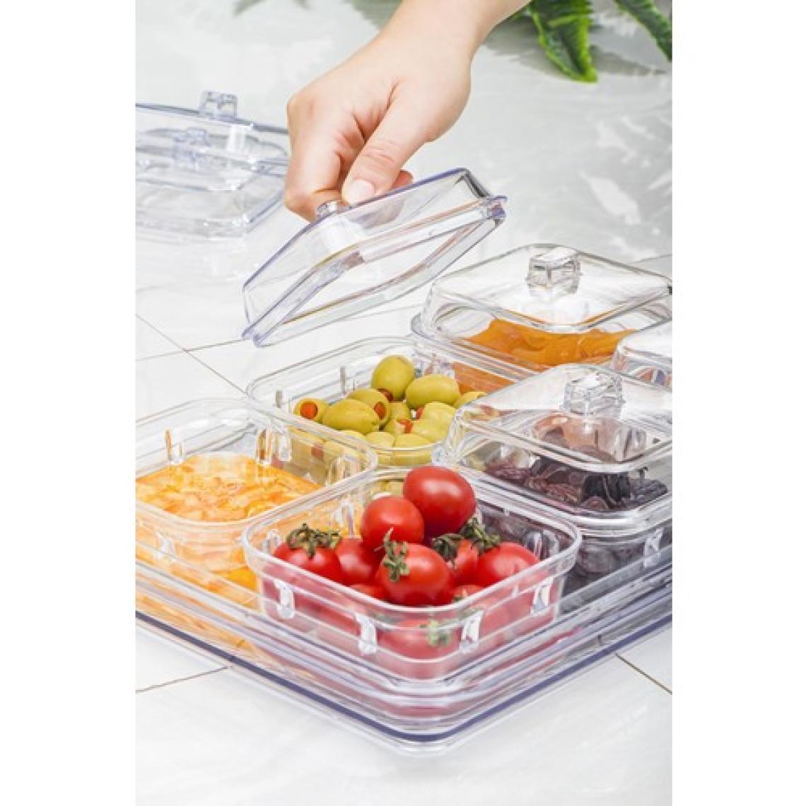 EW's Kitchenware Akrilik Şeffaf 6 Lı Kapaklı Kahvaltılık & Kahvaltı Seti & Saklama Kabı ( CAM DEĞİLDİR )