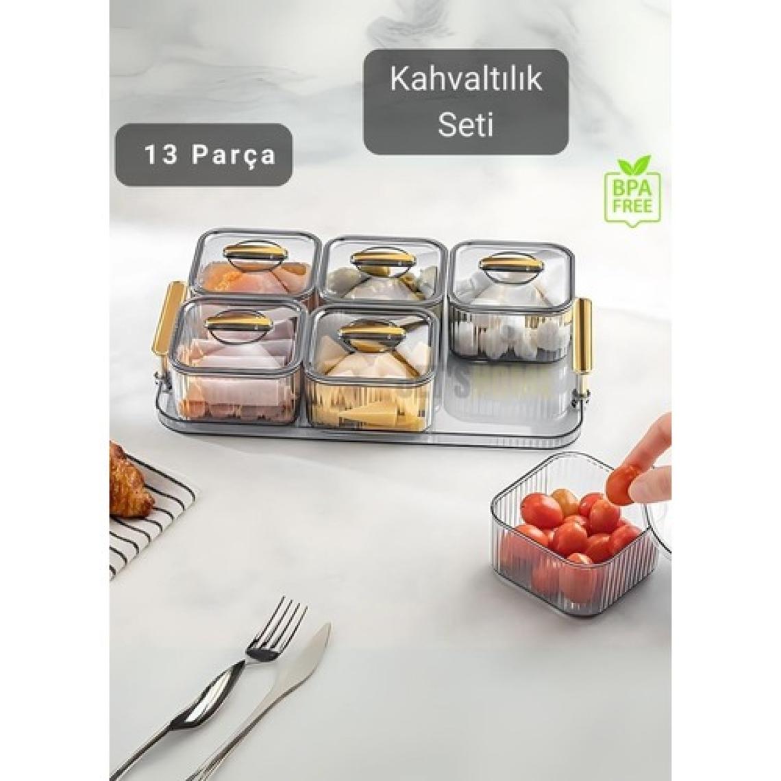 6’lı Kahvaltı Seti 13 Parça Kahvaltılık Bpa Free Sunumluk Şık Tepsili Kahvaltılık