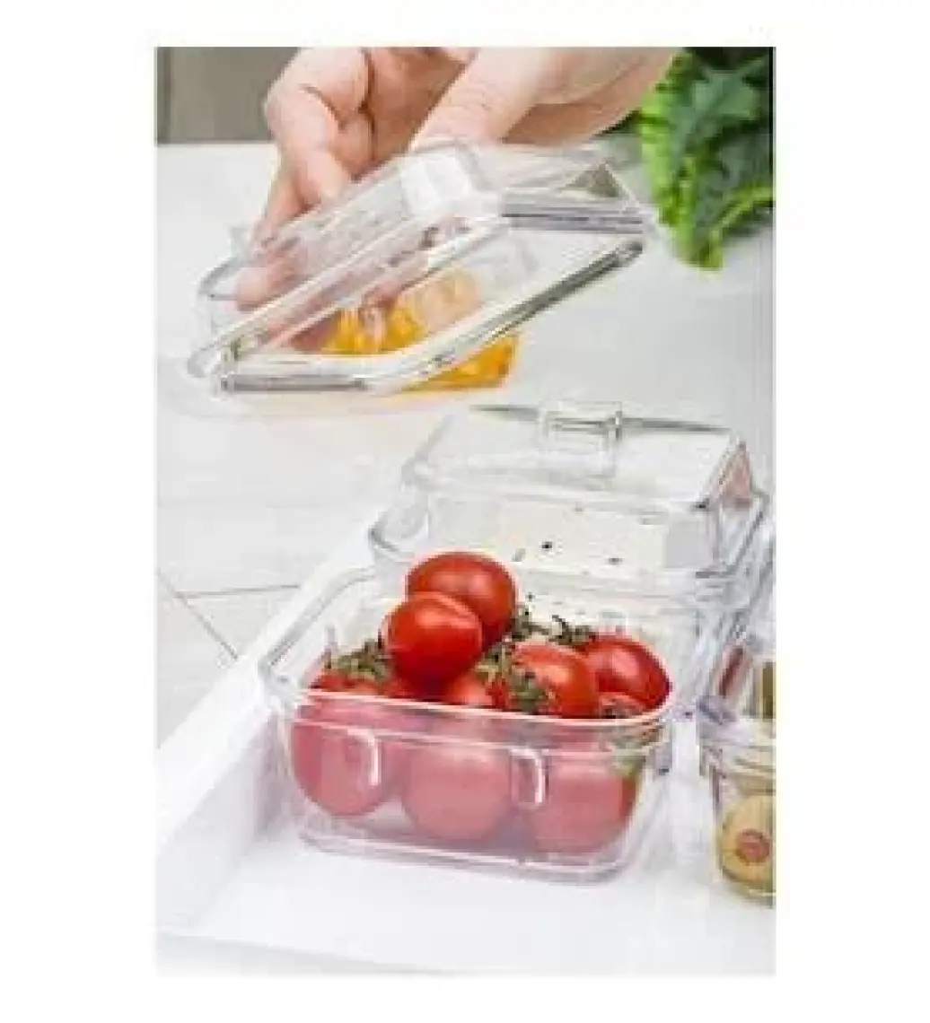 EW's Kitchenware Akrilik Beyaz 6’lı Kapaklı Kahvaltılık Kahvaltı Seti & Saklama Kabı (Cam Değildir)