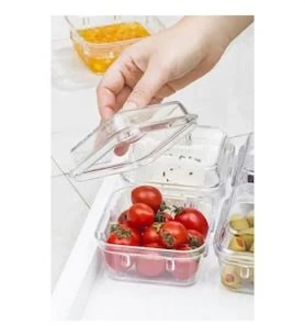EW's Kitchenware Akrilik Beyaz 6’lı Kapaklı Kahvaltılık Kahvaltı Seti & Saklama Kabı (Cam Değildir)