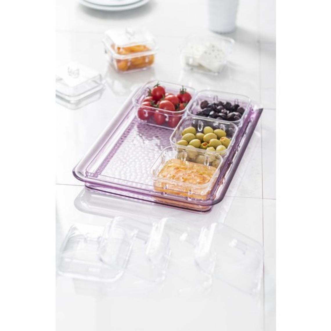 EW's Kitchenware Akrilik Mürdüm 6’lı Kapaklı Kahvaltılık Kahvaltı Seti & Saklama Kabı (Cam Değildir)