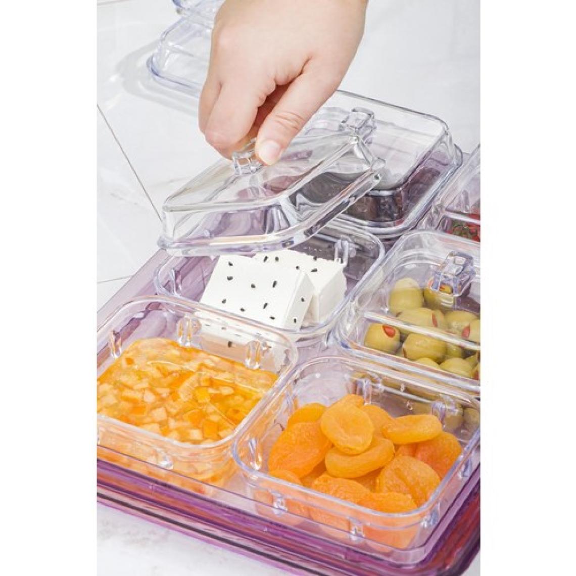 EW's Kitchenware Akrilik Mürdüm 6’lı Kapaklı Kahvaltılık Kahvaltı Seti & Saklama Kabı (Cam Değildir)
