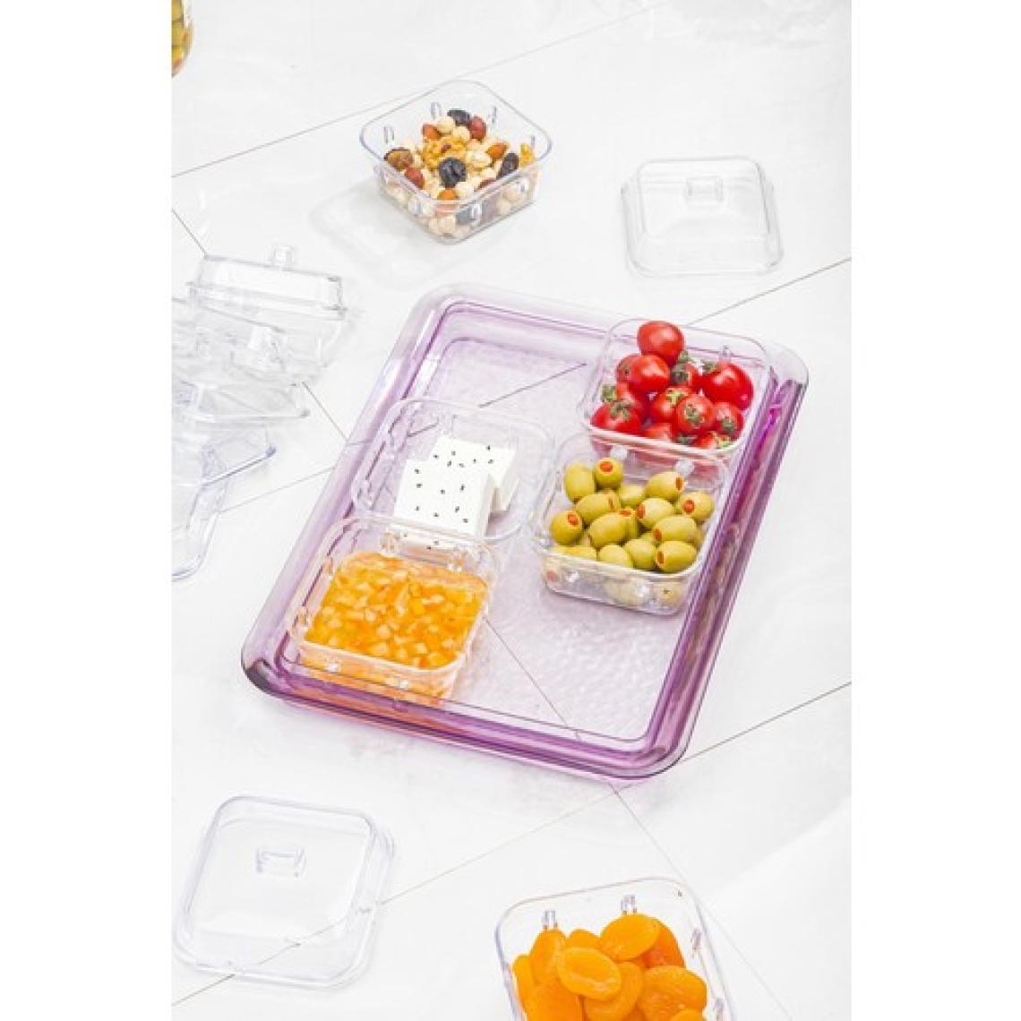 EW's Kitchenware Akrilik Mürdüm 6’lı Kapaklı Kahvaltılık Kahvaltı Seti & Saklama Kabı (Cam Değildir)