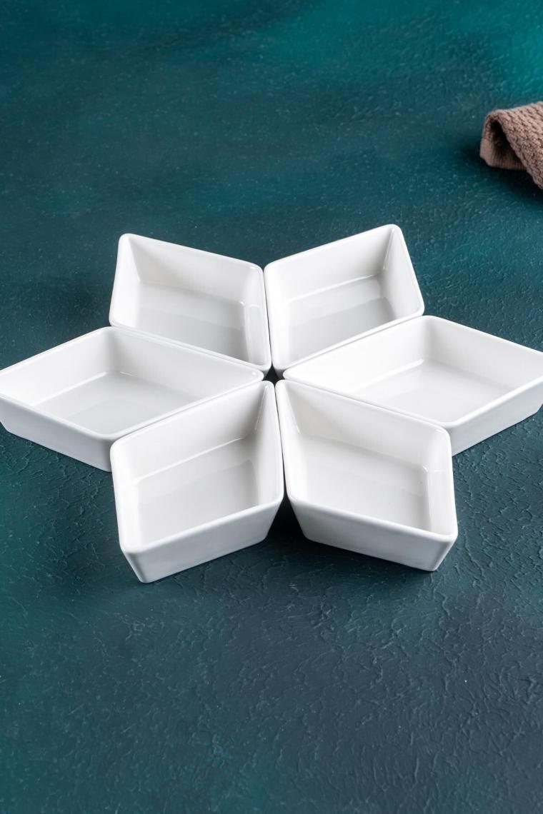 Bianco Perla 6 lı Porselen Kahvaltılık Tabak - 14 cm