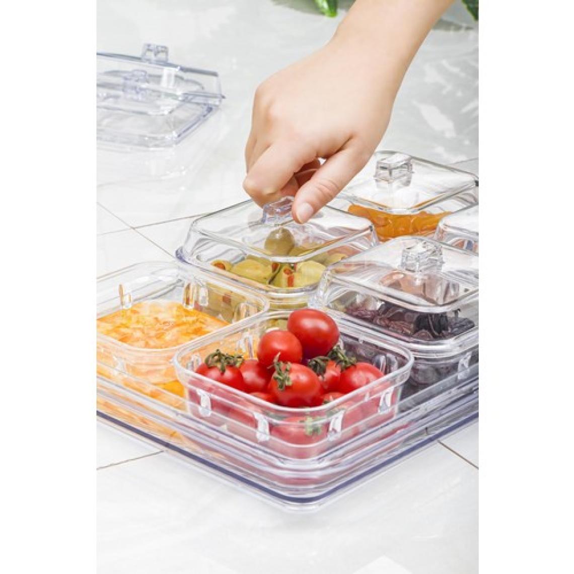 EW's Kitchenware Akrilik Şeffaf 6 Lı Kapaklı Kahvaltılık & Kahvaltı Seti & Saklama Kabı ( CAM DEĞİLDİR )