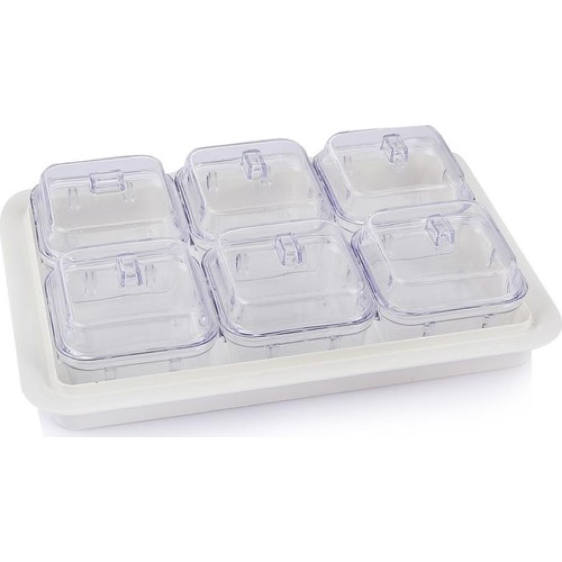 EW's Kitchenware Kitchenware Akrilik 6Lı Kapaklı Kahvaltılık Soft Beyaz