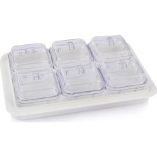 EW's Kitchenware Kitchenware Akrilik 6Lı Kapaklı Kahvaltılık Soft Beyaz
