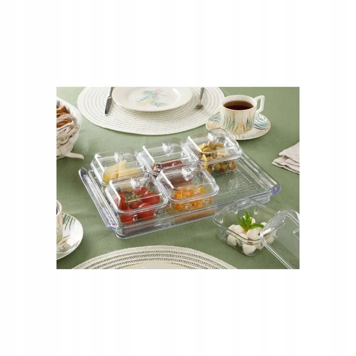 English Home Axel 35 cm 6 Bölmeli Akrilik Kahvaltılık - Dayanıklı ve Şeffaf Kapaklı Tasarım