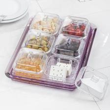 EW's Kitchenware Kitchenware Akrilik 6Lı Kapaklı Kahvaltılık Mürdüm