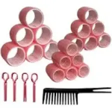 Croc 1237 Pembe 37 Parça Bigudi Seti, 18 Bigudi, 18 Saç Pensi, 1 Tarak