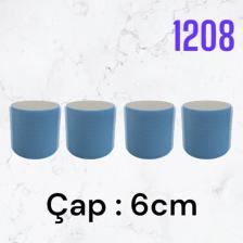 Croc 1208 Cırtlı Sünger Bigudi 4'lü Çap 6 cm Mavi