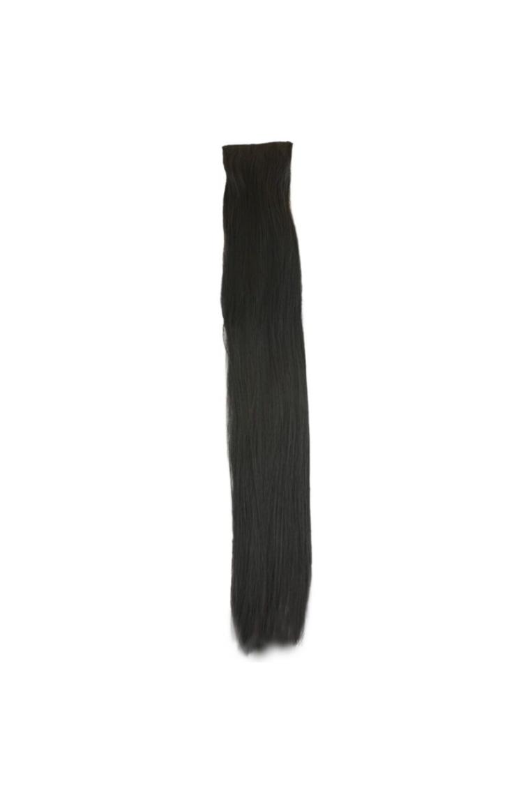 Siyah Fiber Sentetik Düz 8 Parça Çıt Çıt