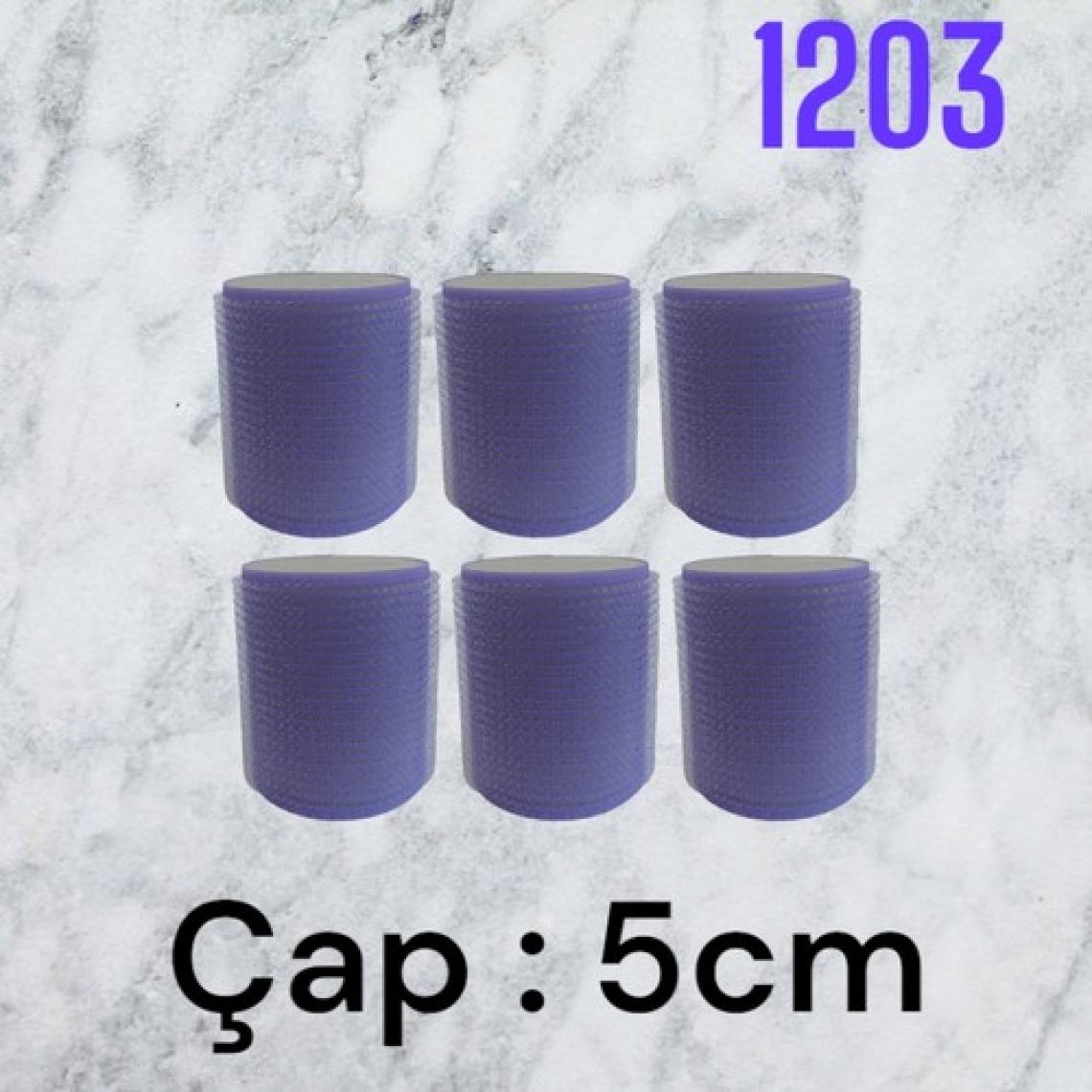 Croc 1203 Cırtlı Sünger Bigudi Mor 6lı Çap 5cm + 12'li Alüminyum Saç Pensi