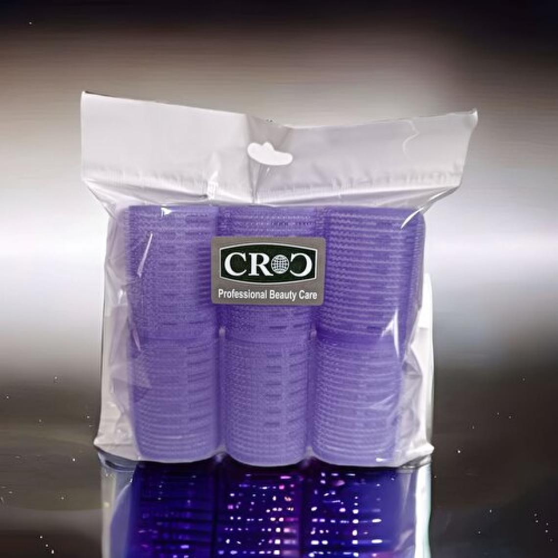 Croc 1215 Büyük Boy Bigudi 6lı Cırtlı - Yapışkanlı Saç Bigudisi Mor Çap: 4.5cm