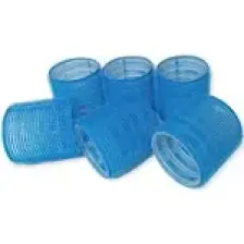 Croc 1214 Mega Boy Bigudi 6'lı Cırtlı - Yapışkanlı Bigudi Mavi
