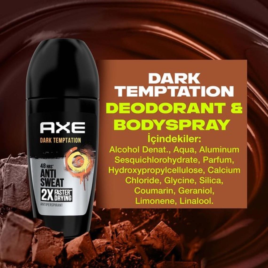 Axe Erkek Roll On Deodorant Dark Temptation 48 Saat Etkileyici Koku 50 ml