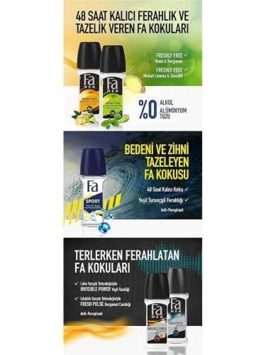Fa Sport Erkek Roll-On 50 Ml Turunçgil Aromalı 1 Adet