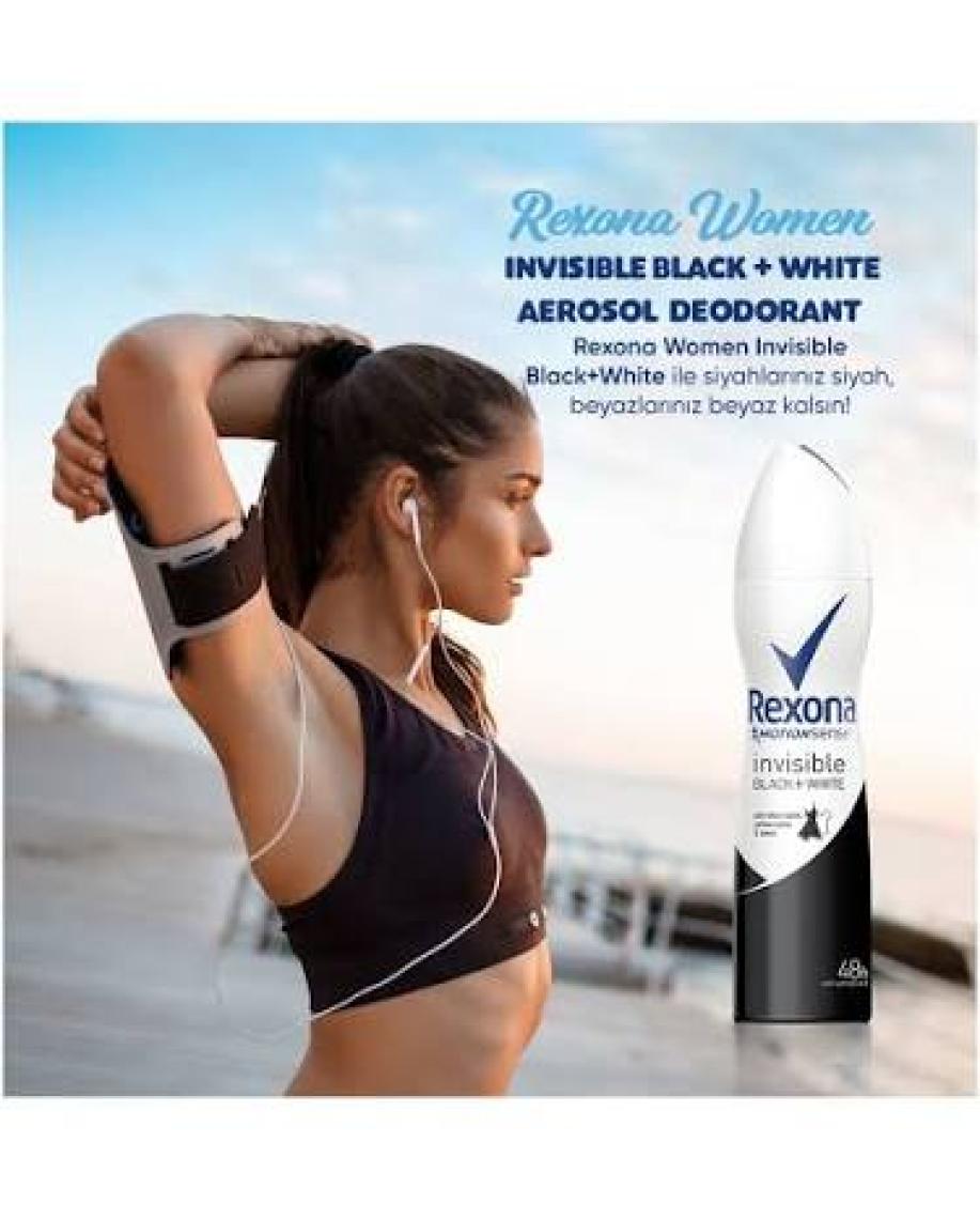 Rexona  Anti-Perspirant Sprey Deodorant Kadın Invisible Black White Ter Kokusuna Karşı  150 ML