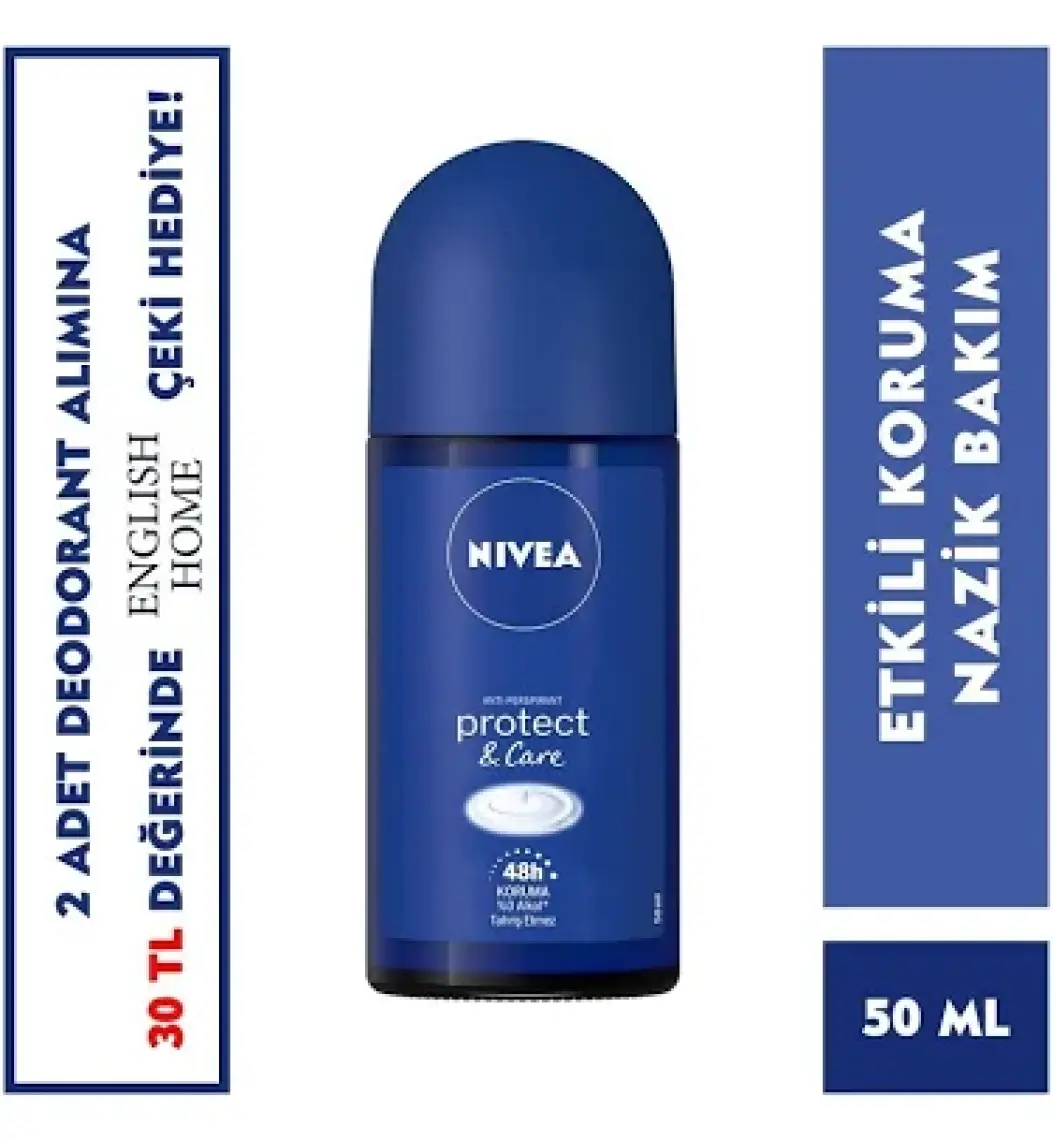 Nivea Men Erkek Roll On Deodorant protect&care;48 Saat Anti-perspirant Koruma 50ml
