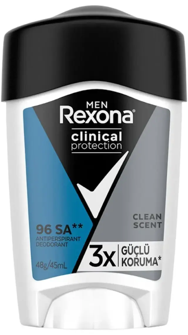 Rexona Men Clinical Protection Erkek Stick Deodorant Clean Scent  Güçlü Koruma 45 ml