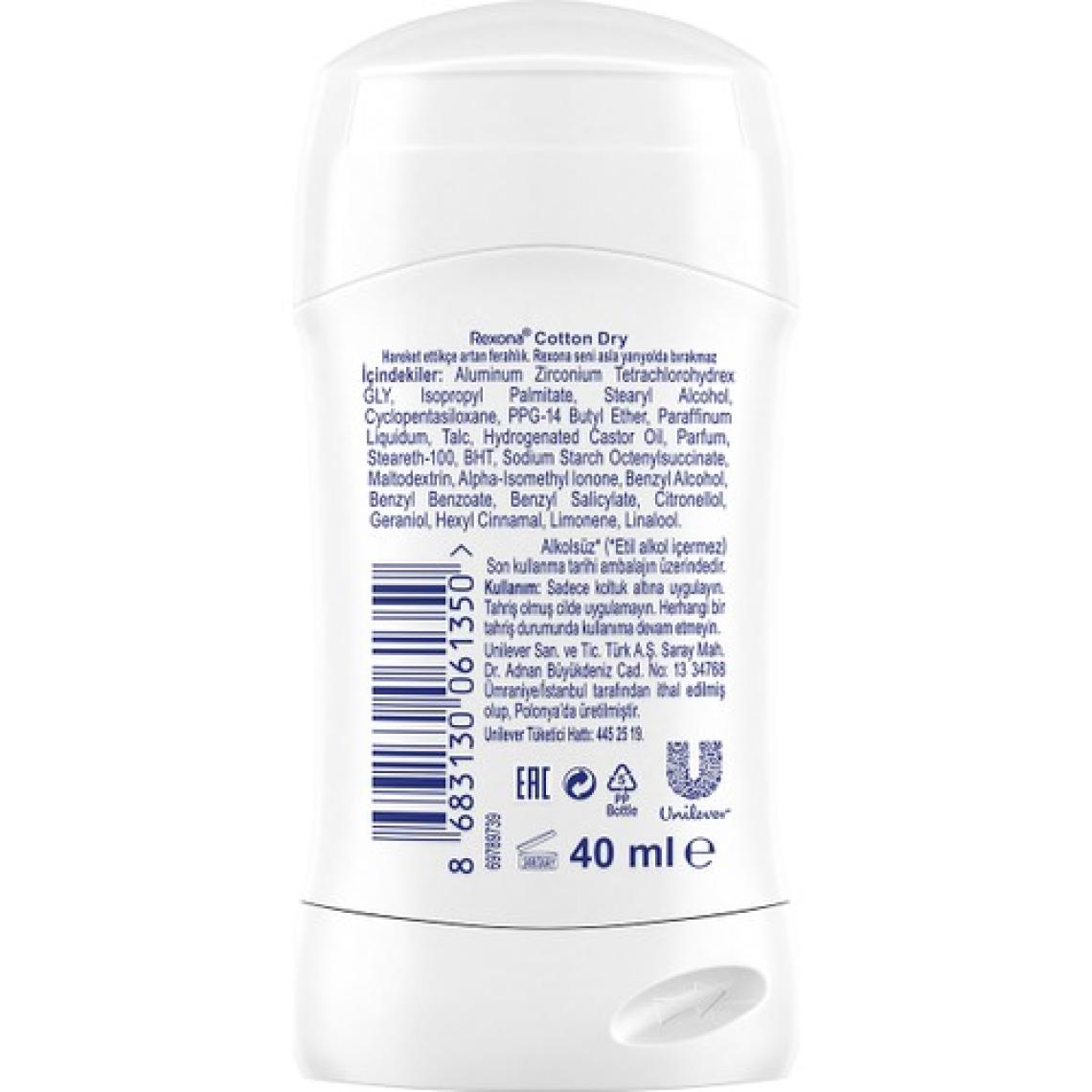 Rexona MotionSense Kadın Stick Deodorant Cotton Dry 40 ml
