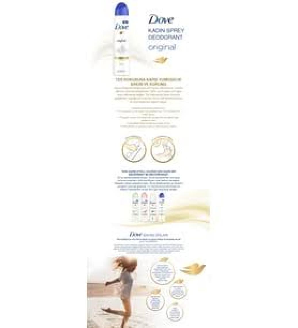 Dove Kadın Sprey Deodorant Original 150 ml + Kotex Hijyenik Ped Ultra Normal 8'li