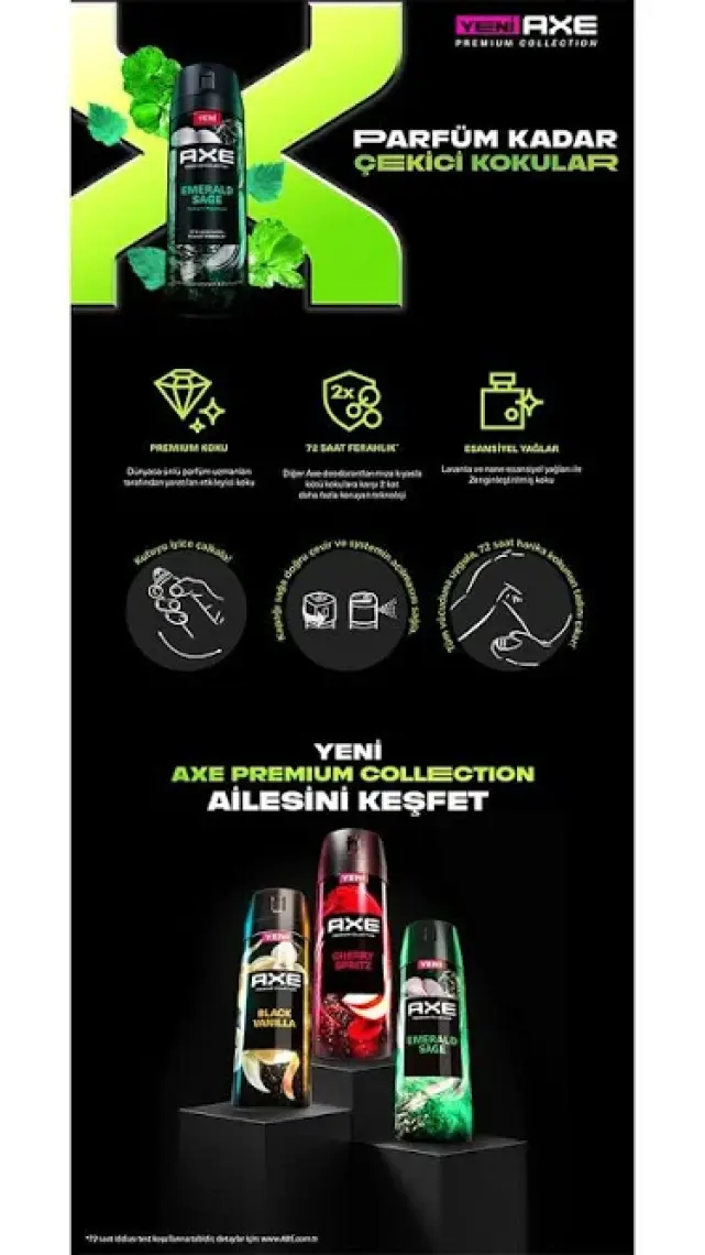 Axe Premium Collection Erkek Sprey Deodorant Emerald Sage 150 ml