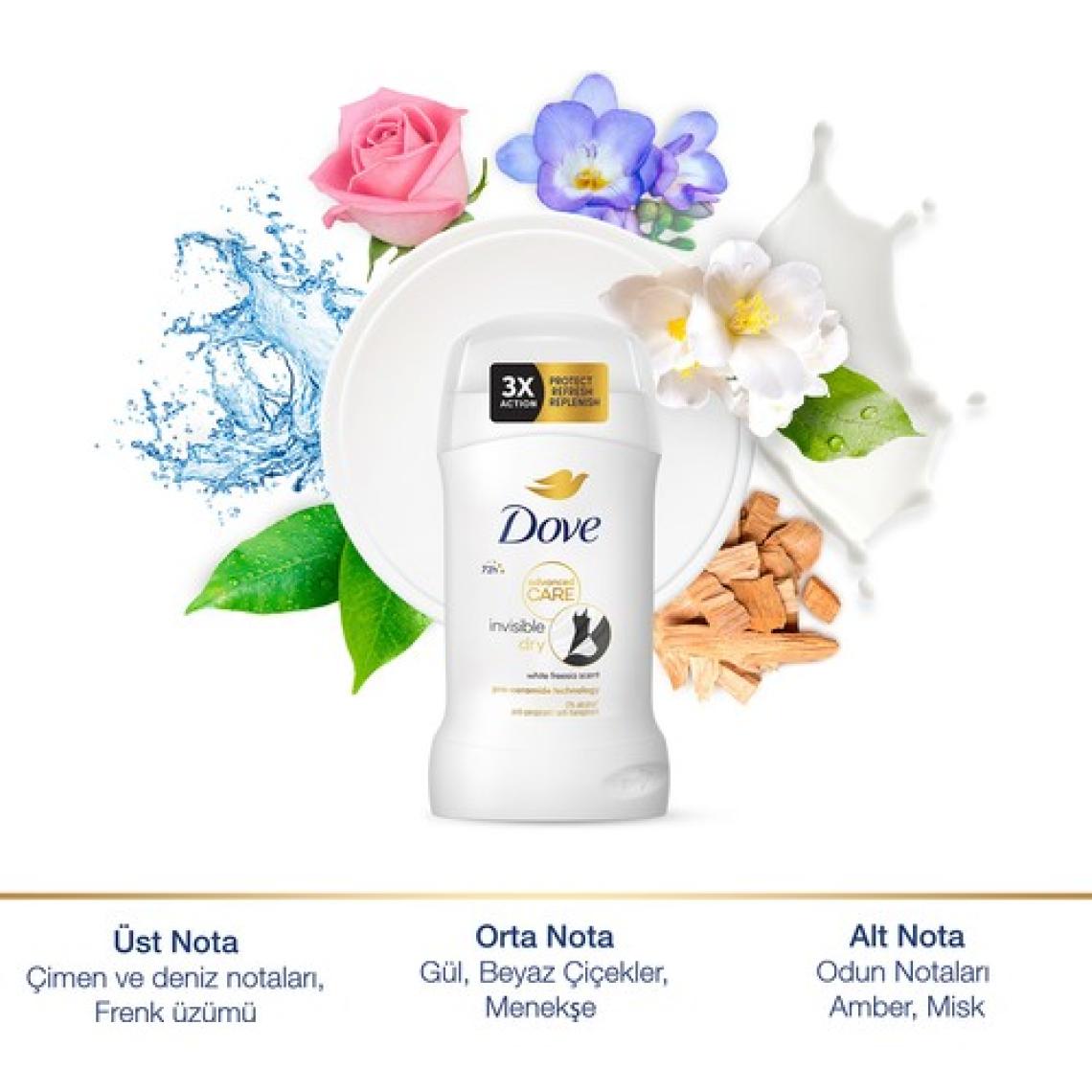 Dove Kadın Stick Deodorant Invisible Dry Advanced Care 72 Saat 50 ml
